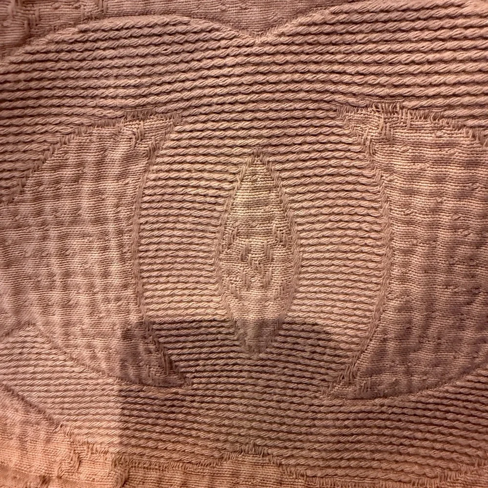 CHANEL Deauville Dusky Pink Quilted Fringed Tote with Brown Leather Trim